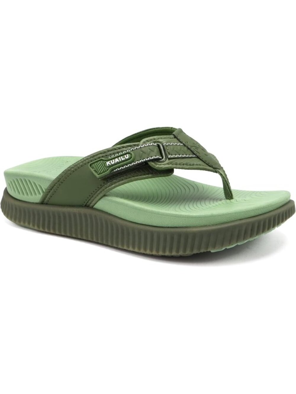 Women's Green Orthotic Cushion Flip Flops Sandals With Arch Support Foot bed